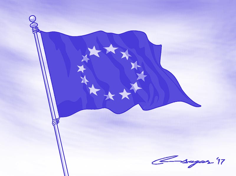 EU flag. Illustration: Ratna Sagar Shrestha/THT