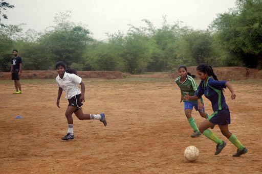 In this Thursday, June 8, 2017 photo, senior students of Yuwa, a non-profit organisation teaching girls soccer, practice early morning in Ormanjhi, Jharkhand state, India. For all of the girls, soccer u0097 or football, as they call it u0097 is an opportunity for them to overcome deeply entrenched discrimination in their rural villages. Photo: AP