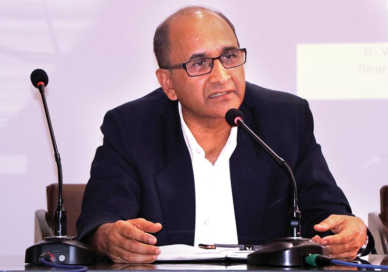 Secretary at the Ministry of Youth and Sports Mahesh Prasad Dahal speaks at a programme in Kathmandu, on Sunday.