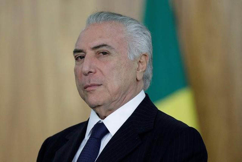 Brazilian President Michel Temer attends a credentials presentation ceremony for several new top diplomats at Planalto Palace in Brasilia, Brazil June 26, 2017. Photo: Reuters