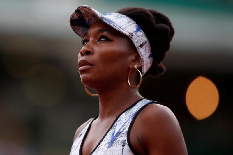 USA's Venus Williams reacts during her third round match against Belgium's Elise Mertens during the French Open at Roland Garros stadium in Paris, France, on June 2, 2017. Photo: Reuters/ File