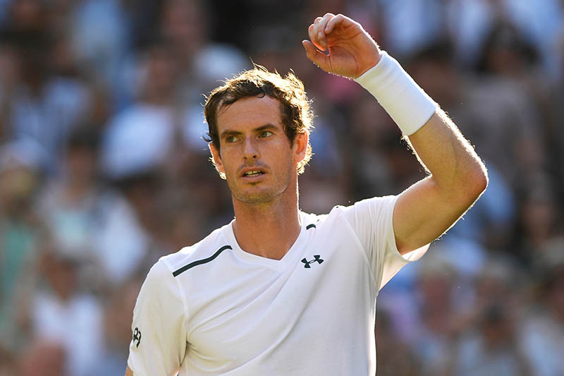 Great Britainu2019s Andy Murray celebrates winning the second round match against Germanyu2019s Dustin Brown. Photo: Reuters