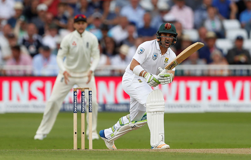 South Africa's Dean Elgar in action. Photo: Reuters