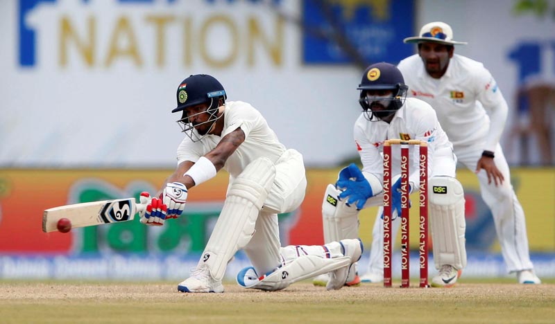 India's cricketer Hardik Pandya plays a shot. Photo: Reuters