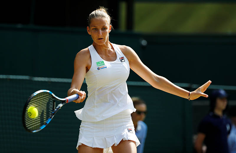 Czech Republicu2019s Karolina Pliskova in action during her second round match against Slovakiau2019s Magdalena Rybarikova. Photo: Reuters