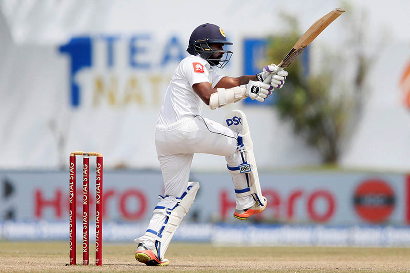 Sri Lanka's Niroshan Dickwella plays a shot. Photo: Reuters