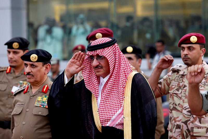 Saudi Crown Prince Mohammed Bin Nayef, the interior minister, arrives to a military parade in preparation for the annual Haj pilgrimage in the holy city of Mecca, on September 5, 2016. Photo: Reuters/ File