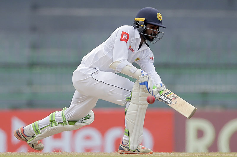 Sri Lanka's Upul Tharanga bats during the second day's play of the only test cricket match between Sri Lanka and Zimbabwe in Colombo, Sri Lanka, Saturday, July 15, 2017. Photo: AP