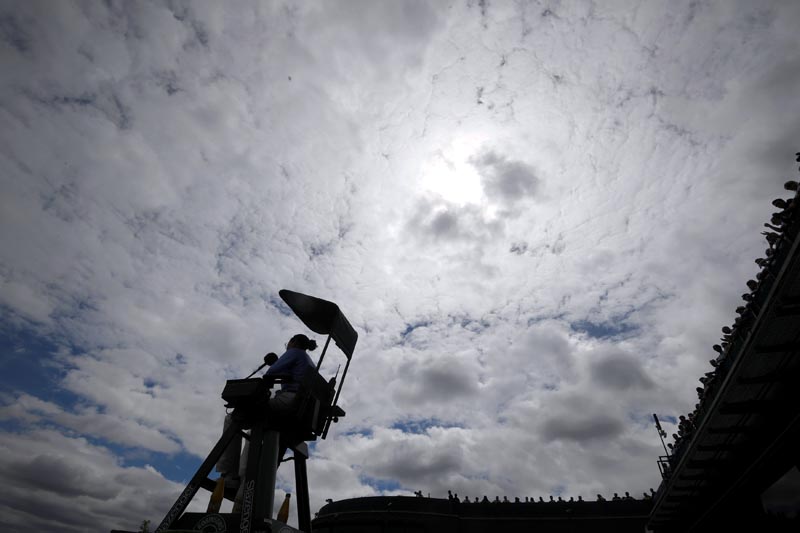 General view of an umpire during the first round. of Wimbeldon in London, July 3, 2017. Photo: Reuters