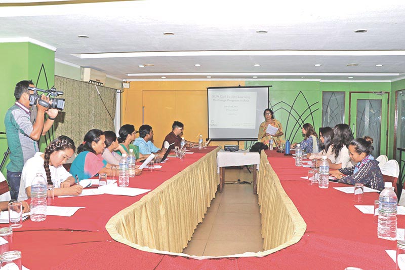 Participants attending a learning exchange programme on malnutrition organised by Civil Society Alliance for Nutrition, in Kathmandu, on Tuesday, July 18, 2017. Photo: THT