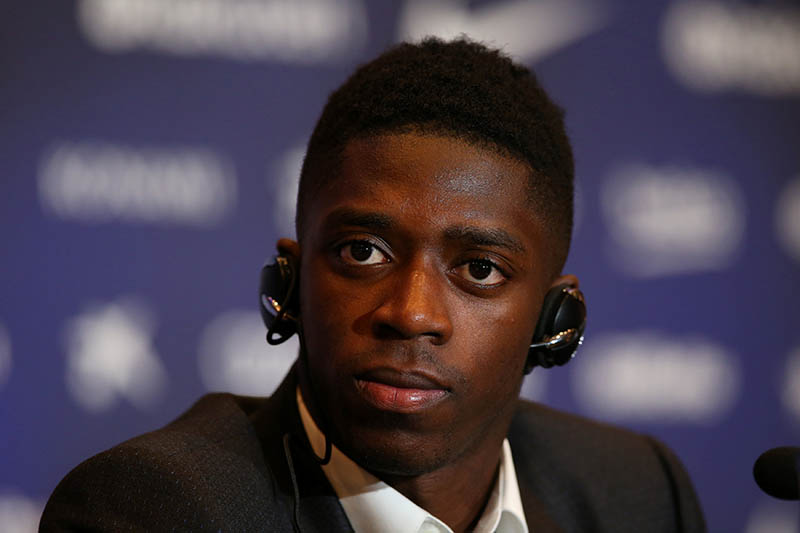 FC Barcelona's new signing Ousmane Dembele attends a news conference in Barcelona, Spain, on August 28, 2017. Photo: Reuters