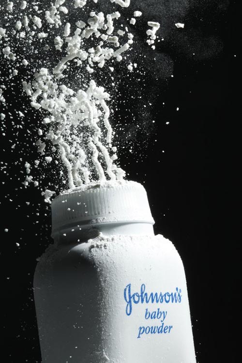 Johnsonu2019s baby powder is squeezed from its container, on April 19, 2010. Photo: AP/ File