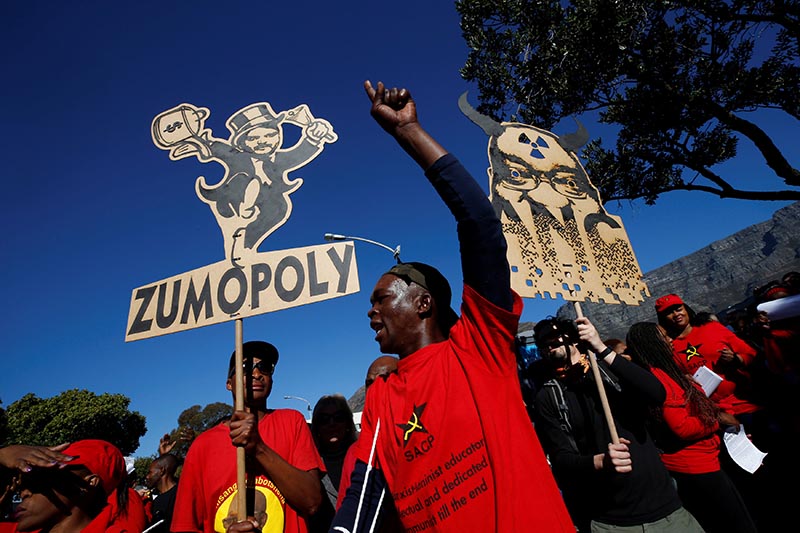 Anti-Zuma protesters, civil society groups and faith communities march against President Zuma, in Cape Town, South Africa, on August 7, 2017. Photo: Reuters