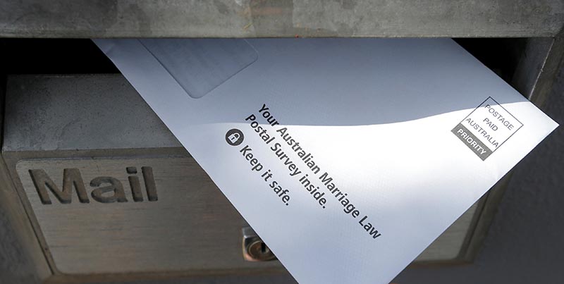 The Australian Bureau of Statistics gay marriage law postal survey form is seen in a residential letterbox in this September 16, 2017 illustration image. Photo: Reuters