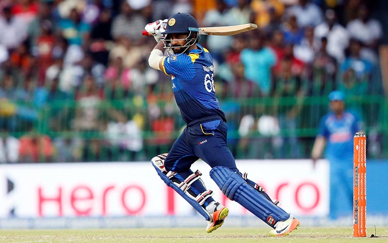 Sri Lanka's Lahiru Thirimanne plays a shot. Photo: Reuters