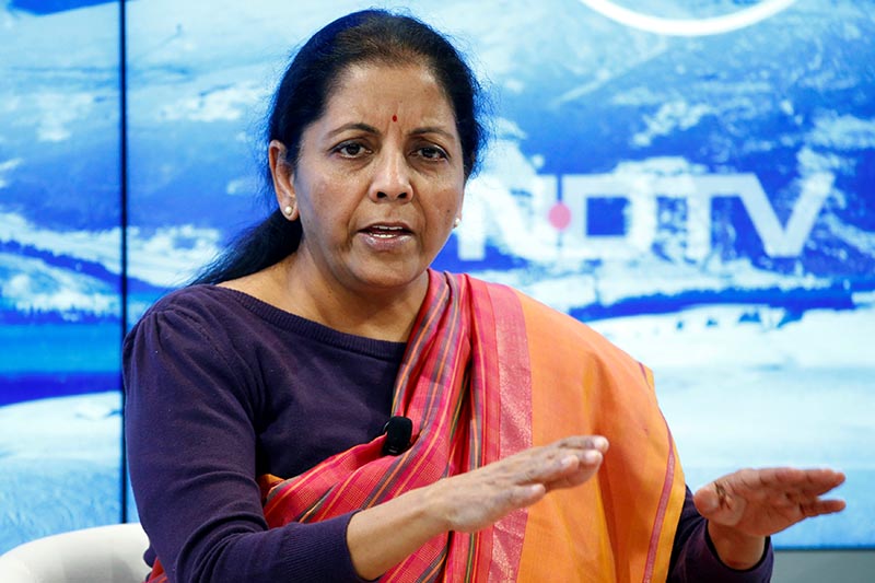 FILE PHOTO: Nirmala Sitharaman, Minister of State for Commerce and Industry of India attends the World Economic Forum (WEF) annual meeting in Davos, Switzerland January 19, 2017.  Photo: Reuters