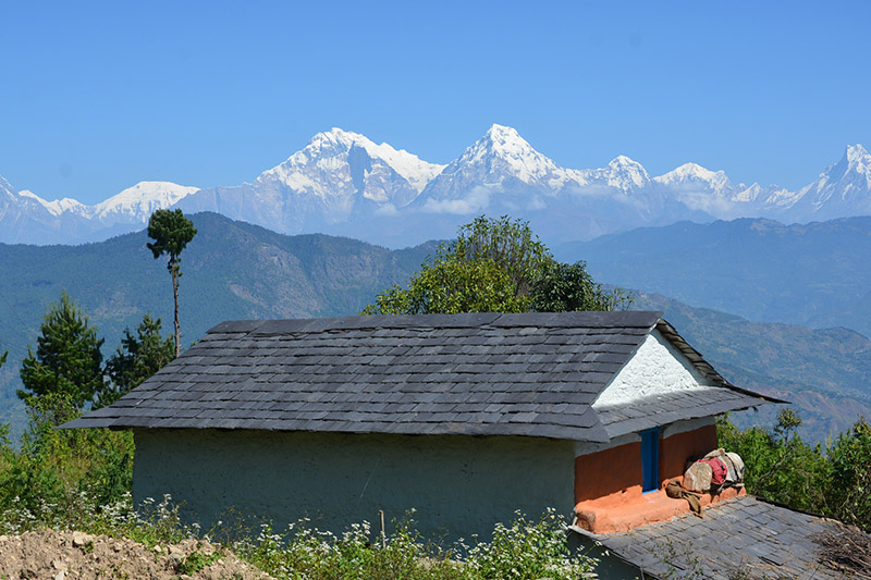 A prestine view of Annapurna mountain view as seen from Dhama in Kathekhola Rural Municipality-5 in Baglung district, on Sunday, October 29, 2017. Photo: RSS