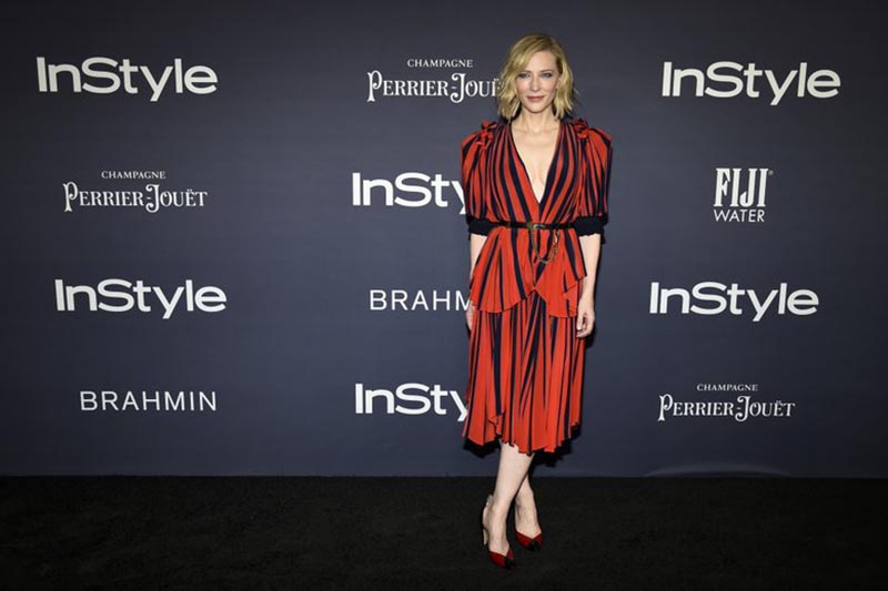 Actress Cate Blanchett, recipient of the Style Icon award, poses at the 3rd annual InStyle Awards at the Getty Center, on Monday, October 23, 2017, in Los Angeles. Photo: AP