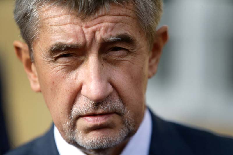 The leader of ANO party Andrej Babis speaks to the media after casting his vote in parliamentary elections in Prague, Czech Republic, on October 20, 2017. Photo: Reuters