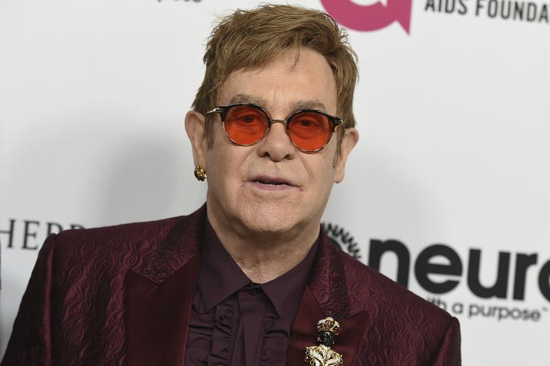 Elton John arrives at Elton Johnu2019s 70th Birthday and 50-Year Songwriting Partnership with Bernie Taupin celebration in Los Angeles, on March 25, 2017. Photo: AP/ File