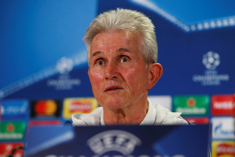 Bayern Munich coach Jupp Heynckes during the press conference. Photo: Reuters