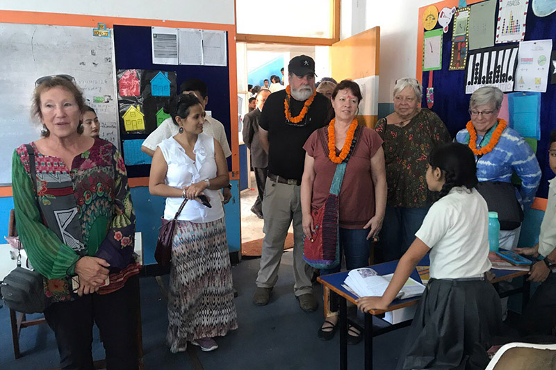 Mayor of Fredericksburg, USA along with the team visited Kanjirowa National Secondary School in Kathmandu, on Thursday, October 12, 2017. Courtesy: Kapil Dev Regmi