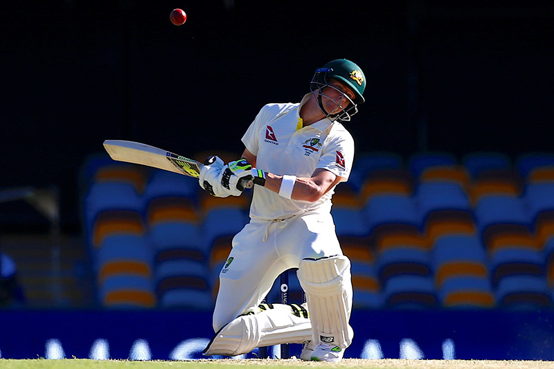 Australia's captain Steve Smith avoids a bouncer bowled by England's Stuart Broad during the second day of the first Ashes cricket test match. Photo: Reuters