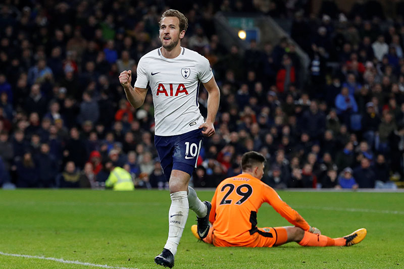 Tottenham's Harry Kane celebrates scoring their second goal. Photo: Reuters
