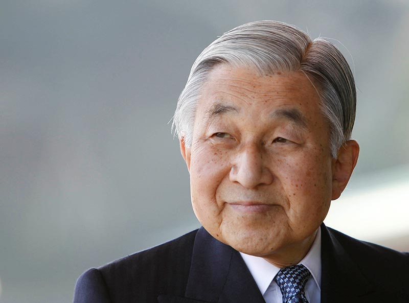 Japan's Emperor Akihito is seen at the Imperial Palace in Tokyo, on  February 23, 2011. Photo: Reuters/ File