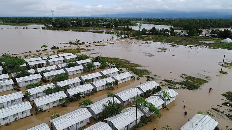 An aerial view of the flooded areas at Tzu Chi VIllage in Barangay Liloan, Phillipines, on December 17, 2017 in this picture obtained from social media. Photo: ORMOC CITY POLICE OFFICE/via Reuters