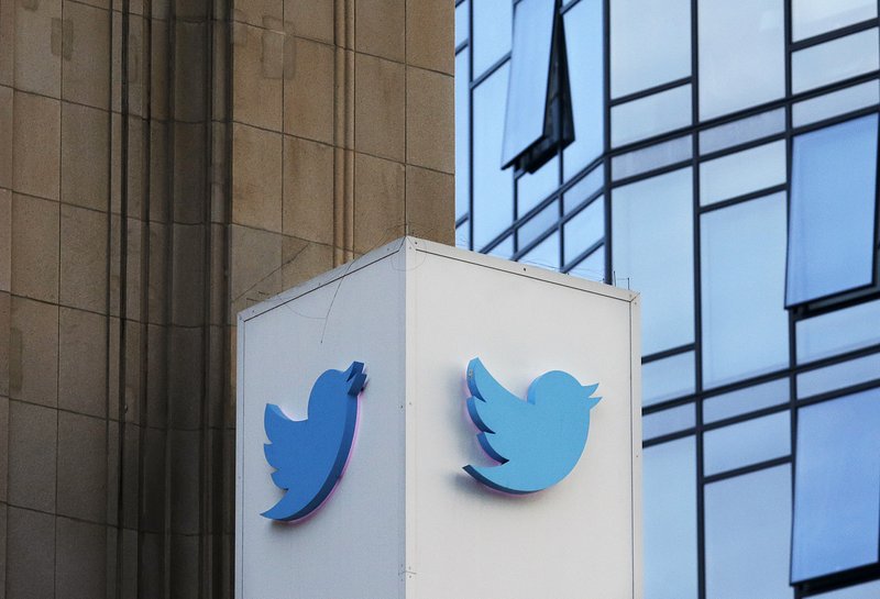 This Wednesday, Oct. 26, 2016, photo shows a Twitter sign outside of the companyu2019s headquarters in San Francisco. Twitter will be enforcing stricter policies on violent and abusive content such as hateful images or symbols, including those attached to user profiles, the company announced Monday, Dec. 18, 2017. Photo: AP