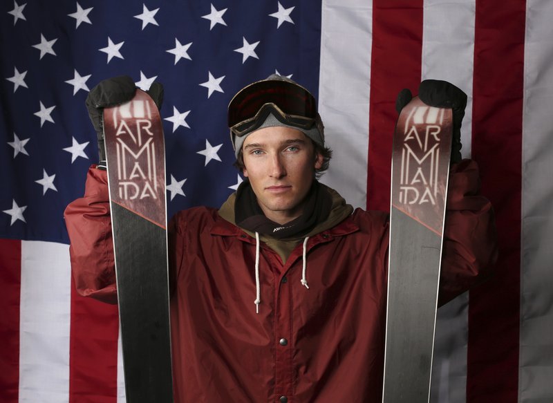 halfpipe skier Torin Yater-Wallace poses for a portrait at the U.S. team media summit in Park City, Utah. In spite of many obstacles in his life, Yater-Wallace is on the precipice of making another US Olympic team. (AP Photo/Rick Bowmer, 