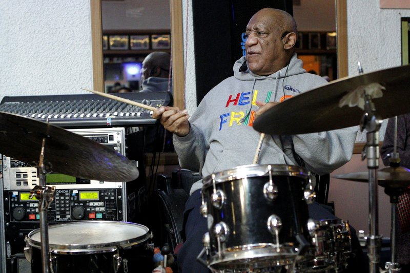 Bill Cosby plays the drums at the LaRose Jazz Club in Philadelphia on Monday, Jan. 22, 2018. It was his first public performance since his last tour ended amid protests in May 2015. Cosby has denied allegations from about 60 women that he drugged and molested them over five decades. He faces an April retrial in the only case to lead to criminal charges. (AP Photo/Michael R. Sisak)n