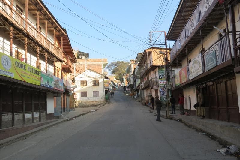 A deserted look of Dhankuta bazaar after the local administration imposed a prohibitory order; locals staging a rally, in Dang, on Friday, January 19, 2018. Photo: THT
