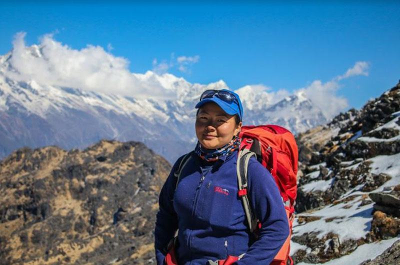 Diki Sherpa, who has actively been involved in tourism and mountaineering, plans to scale Mt Everest to coming spring to promote women empowerment. Photo: Babu Sherpa