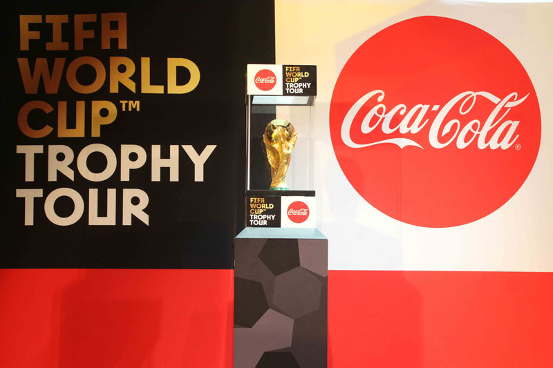 FIFA World Cup Trophy on display for public in hall of Bandaranaike Memorial International Conference Hall in Colombo, Sri Lanka on Wednesday, January 24, 2018. Photo: Udipt Singh Chhetry