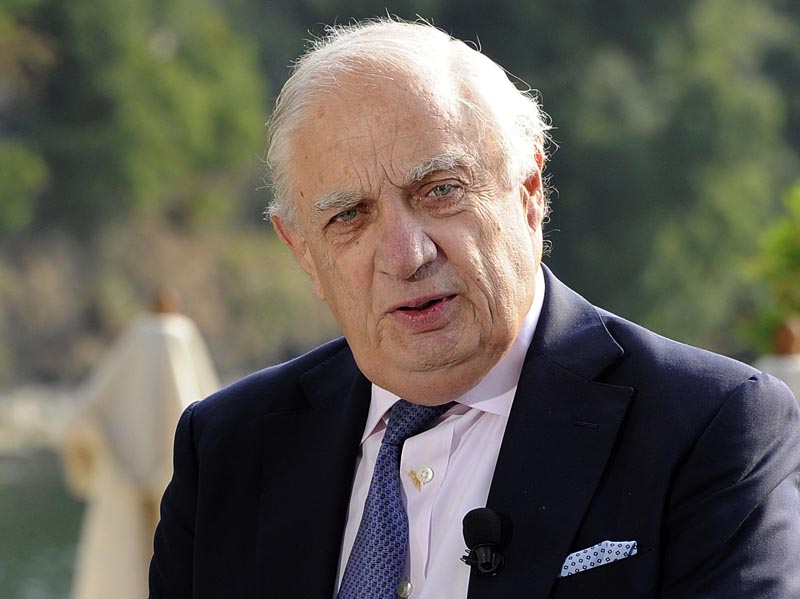 FILE - Goldman Sachs International chairman Peter Sutherland attends a meeting on the world economy in Cernobbio, Italy, on Friday, Sept. 7, 2012. Photo: AP