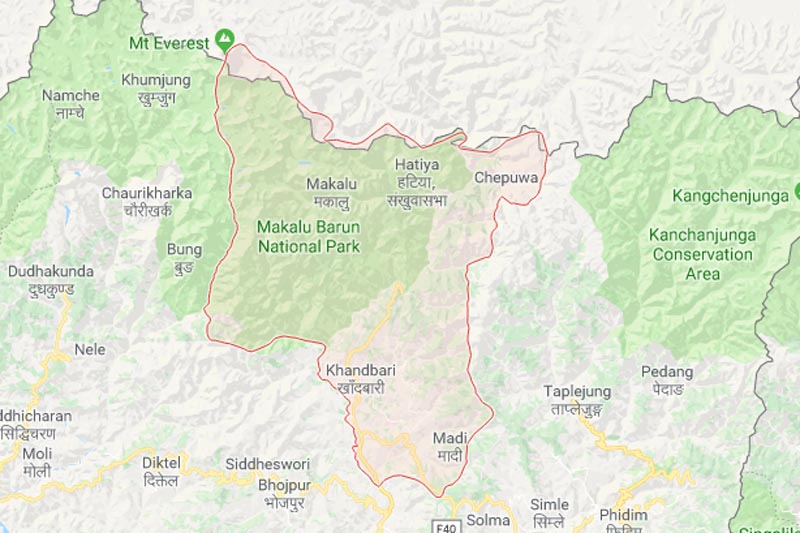 Sankhuwasabha map. Source: Google map
