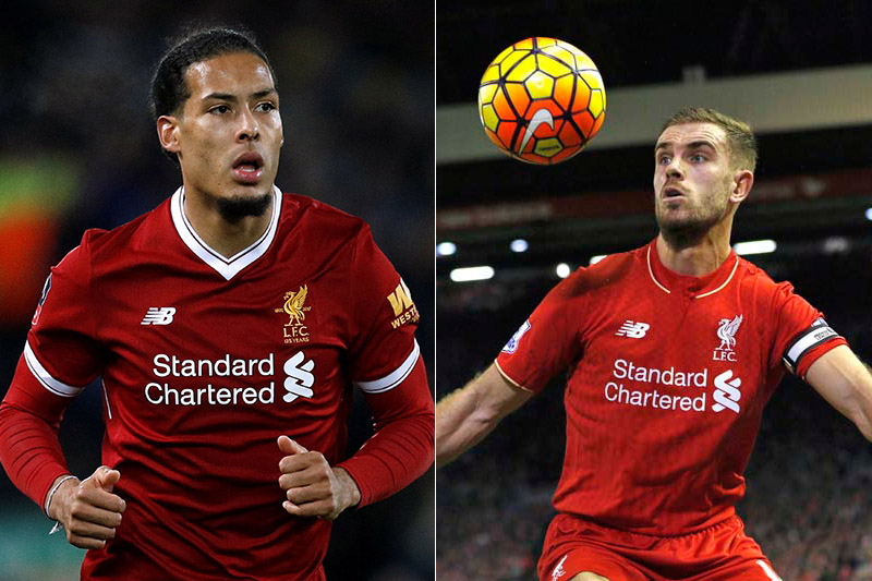 File: Liverpool defender Virgil van Dijk and skipper Jordan Henderson (right). Photos: Reuters