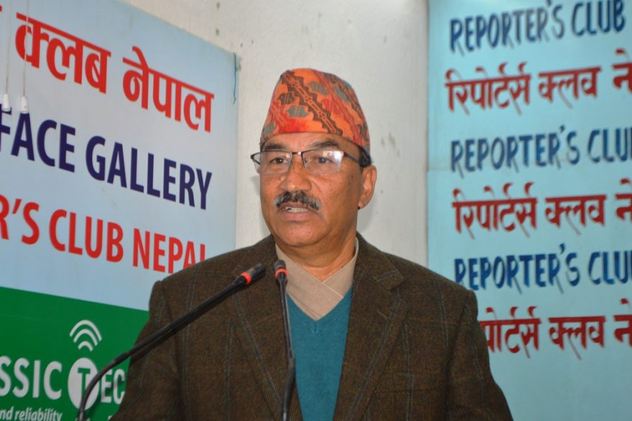 RPP Chairman Kamal Thapa speaking at an interaction program in Kathmandu on Wednesday, January 10, 2018. 