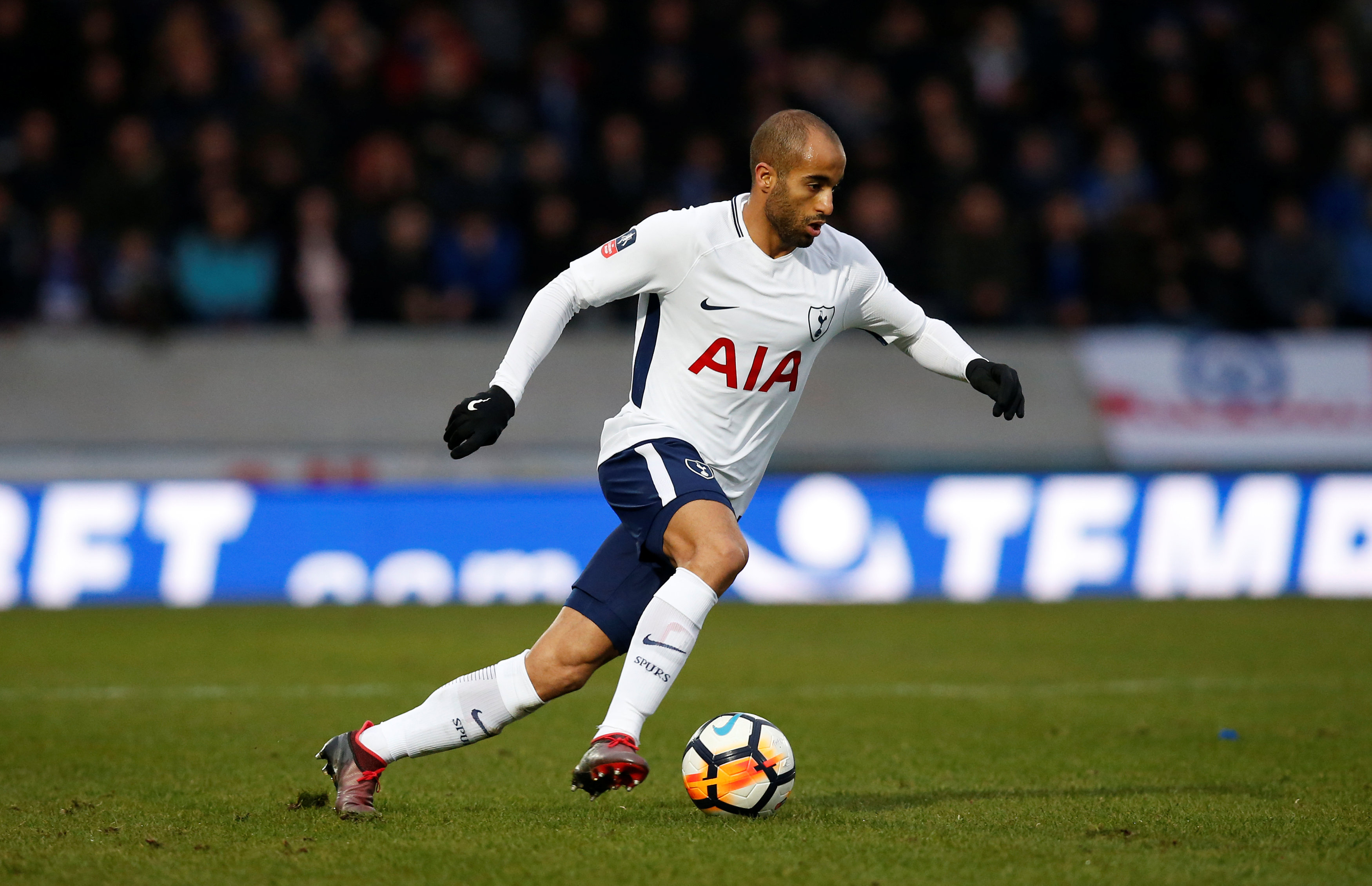 Soccer Football - FA Cup Fifth Round - Rochdale vs Tottenham Hotspur - The Crown Oil Arena, Rochdale, Britain - February 18, 2018   Tottenham's Lucas Moura in action        REUTERS/Andrew Yates