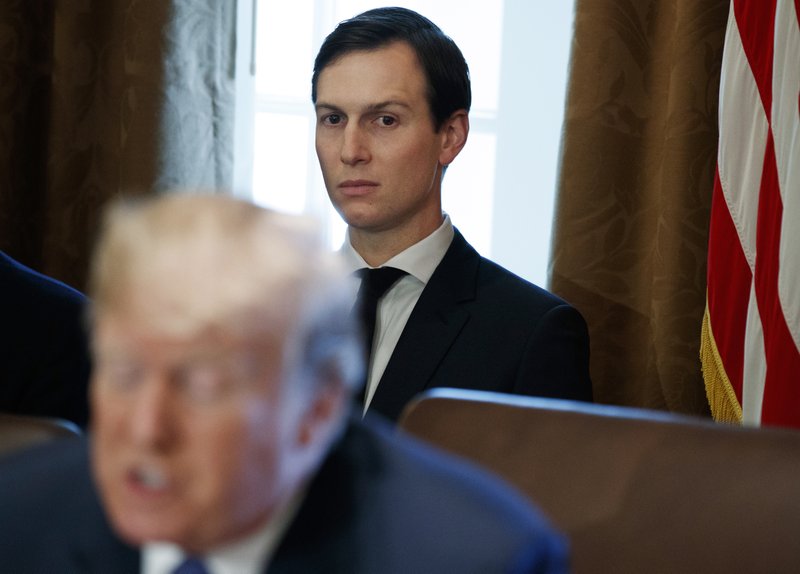 White House senior adviser Jared Kushner listens as President Donald Trump speaks during a cabinet meeting at the White House in Washington. Politico is reporting that the security clearance of White House senior adviser and Trump son-in-law Jared Kushner has been downgraded. Photo: AP