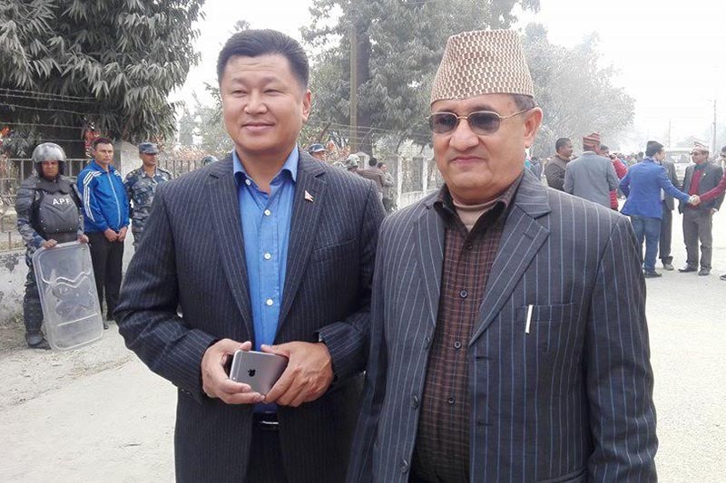 Chief minister aspirants of Province1 Sherdhan Rai (left) and Bhim Acharya. Photo: THT