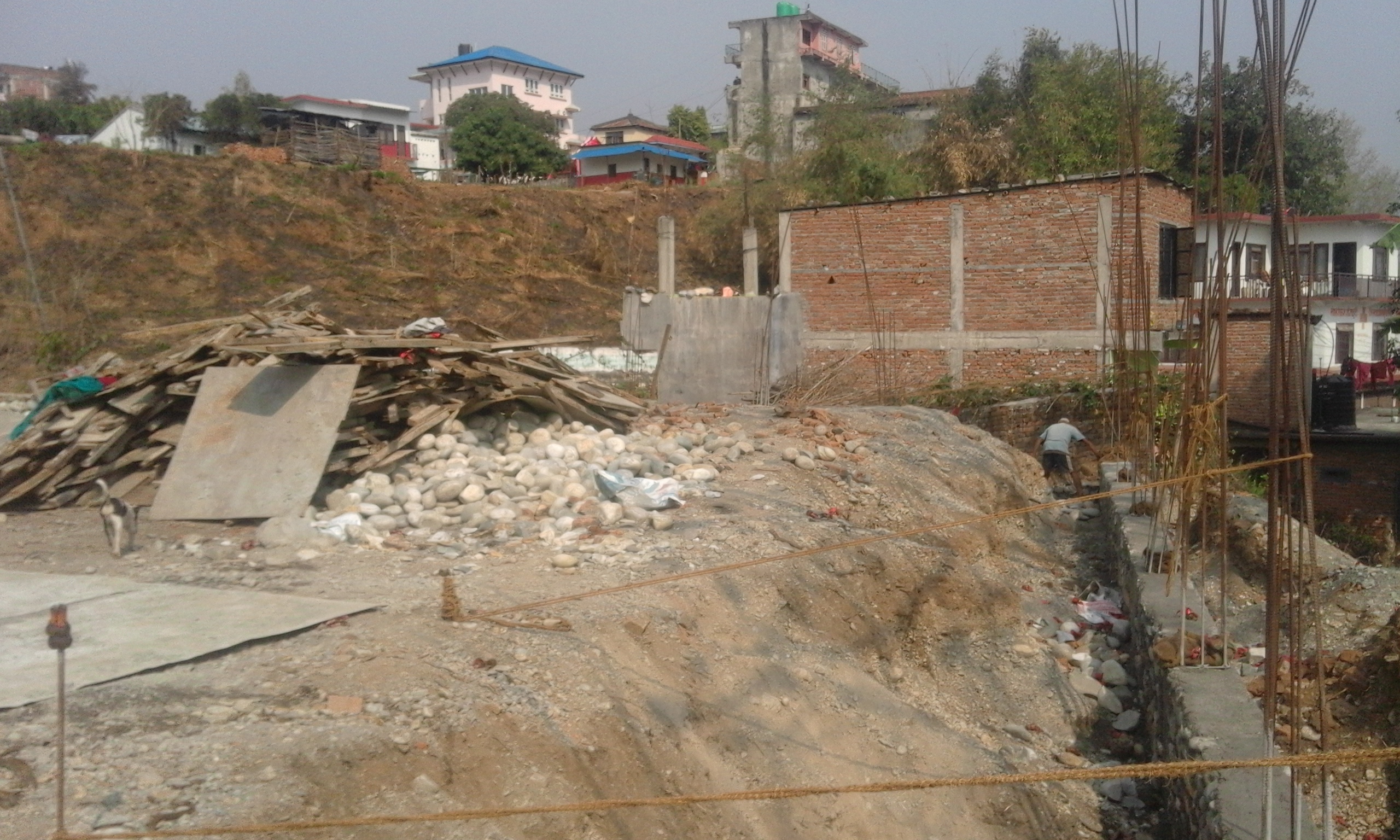 Construction site of a female inmate block at Tanahu Prison. Photo: Madan Wagle