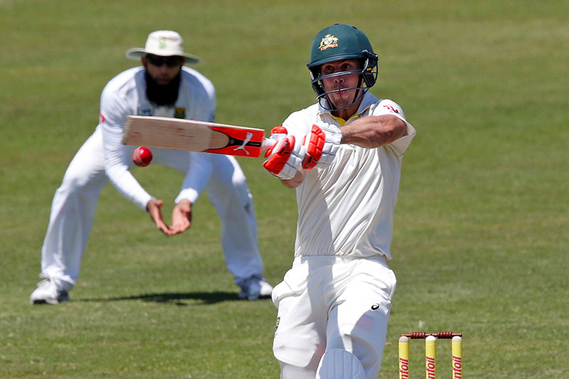 Australia's Mitchell Marsh plays a shot. Photo: Reuters