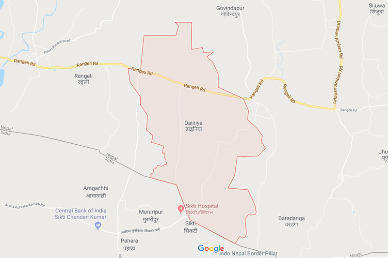 Dainiya Bazaar of Sunbarsi Municipality-9 in Morang district, Nepal. Image: Google Maps
