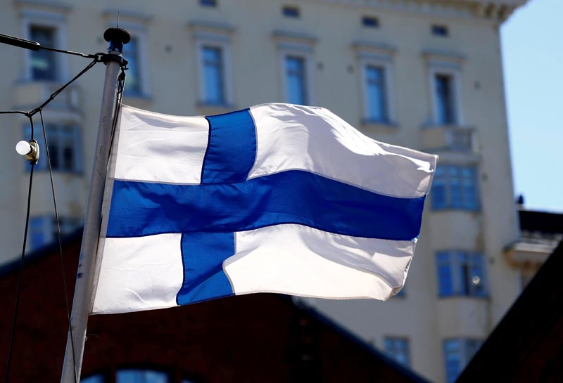 FILE PHOTO: Finland's flag flutters in Helsinki, Finland, May 3, 2017. Photo: Reuters