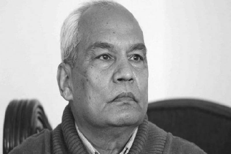 File image of Nepali Congress senior leader Khum Bahadur Khadka. Courtesy: NC