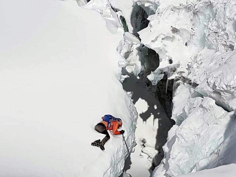 Markus Schett's body is seen on Mt Lobuche East, in this undated photo. Courtesy: Kanchha Sherpa