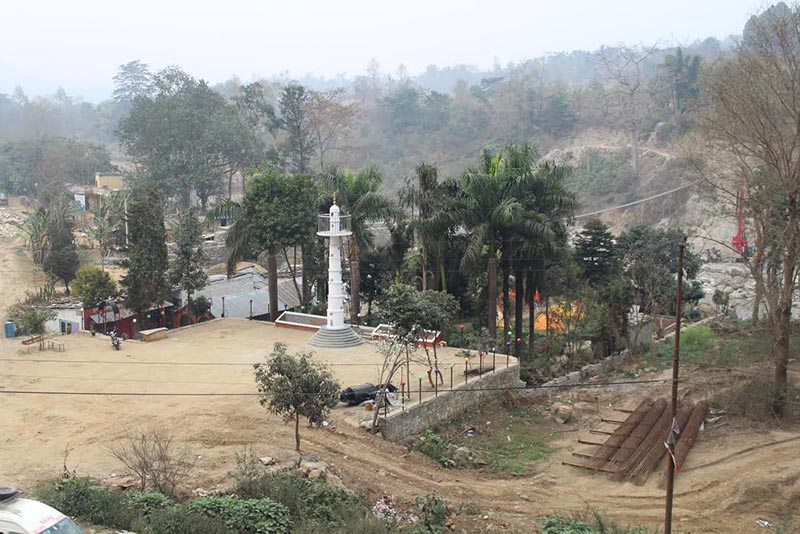 A view of the replica of Dharahara built in Bandipur Rural Municipality, Tanahun, on Friday, March 2, 2018. Photo: THT